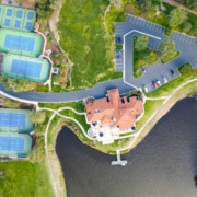 Fairbanks Club House Aerial Aerial view of fairbanks ranch club house, lake, and tennis courts.