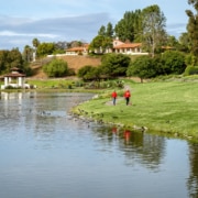 Couple Walking - Fairbanks Lake Couple walking around Fairbanks Ranch lake